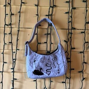 BAGGU Light Blue Shoulder Bag with Black Design